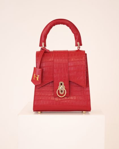 Leila Women’s Leather Top Handle Bag RED